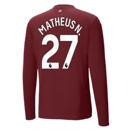 Manchester City Matheus N. 27 Ausweichtrikot 2024-2025 L/S Günstige Fußballtrikots