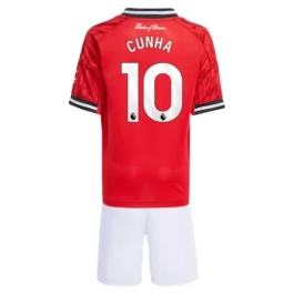 Manchester United Cunha 10 Heimtrikot Kinder 2025-2026 Günstige Fußballtrikots