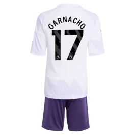 Manchester United Garnacho 17 Auswärtstrikot Kinder 2025-2026 Günstige Fußballtrikots