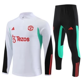 Manchester United Trainingsanzüge 2023-24 - 1-4 Zip Weiß