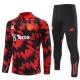 Manchester United Trainingsanzüge 2025-26 - 1-4 Zip Rot Schwarz