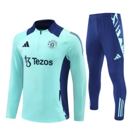 Manchester United Trainingsanzüge Kinder 2024-25 - 1-4 Zip Blau