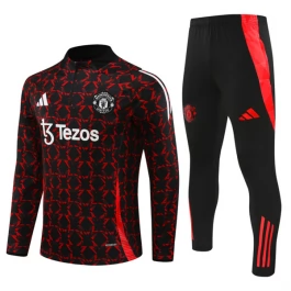 Manchester United Trainingsanzüge Kinder 2024-25 - 1-4 Zip Rot Schwarz Manchester United Trainingsanzüge Kinder 2024-25 - 1-4 Zip Rot Schwarz