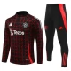 Manchester United Trainingsanzüge Kinder 2024-25 - 1-4 Zip Rot Schwarz