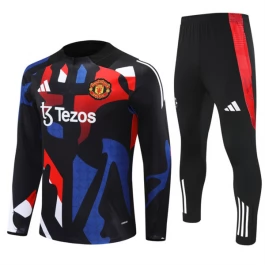Manchester United Trainingsanzüge Kinder 2024-25 - 1-4 Zip Schwarz