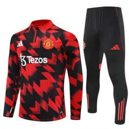 Manchester United Trainingsanzüge Kinder 2025-26 - 1-4 Zip Rot Schwarz