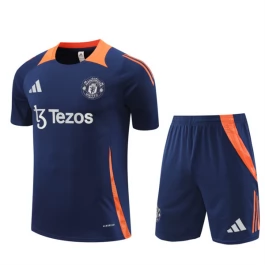 Manchester United Trainingsshirt Anzüge Kinder 2024-25 - Shorts Blau