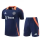 Manchester United Trainingsshirt Anzüge Kinder 2024-25 - Shorts Blau
