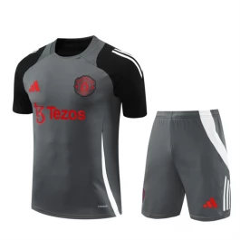 Manchester United Trainingsshirt Anzüge Kinder 2024-25 - Shorts Grau