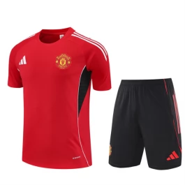 Manchester United Trainingsshirt Anzüge Kinder 2025-26 - Shorts Rot