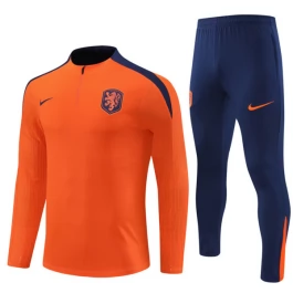 Niederlande Trainingsanzüge Kinder 2024-25 - 1-4 Zip Orange