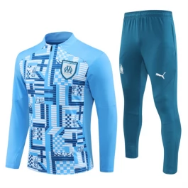 Olympique de Marseille Trainingsanzüge Kinder 2024-25 - 1-4 Zip Blau