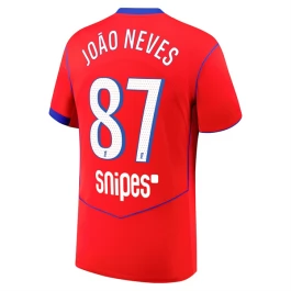 Paris Saint Germain João Neves 87 Ausweichtrikot 2025-2026 Günstige Fußballtrikots