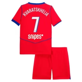 Paris Saint Germain Kvaratskhelia 7 Ausweichtrikot Kinder 2025-2026 Günstige Fußballtrikots