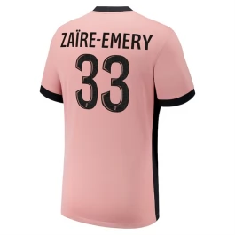 Paris Saint Germain Zaïre-Emery 33 Ausweichtrikot 2024-2025 Günstige Fußballtrikots