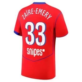 Paris Saint Germain Zaïre-Emery 33 Ausweichtrikot 2025-2026 Günstige Fußballtrikots