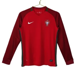 Portugal Heimtrikot Retro 2016 Langarm Günstige Fußballtrikots