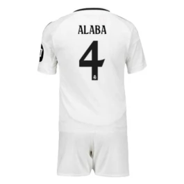 Real Madrid Alaba 4 Heimtrikot Kinder 2024-2025 Günstige Fußballtrikots