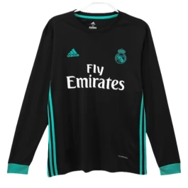 Real Madrid Auswärtstrikot Retro 2017-2018 L/S Günstige Fußballtrikots