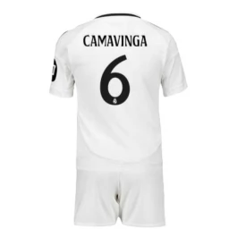 Real Madrid Camavinga 6 Heimtrikot Kinder 2024-2025 Günstige Fußballtrikots