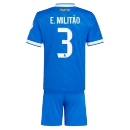 Real Madrid E.Militão 3 Ausweichtrikot Kinder 2025-2026 Günstige Fußballtrikots