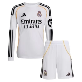 Real Madrid Heimtrikot Kinder 2025-2026 L/S Günstige Fußballtrikots