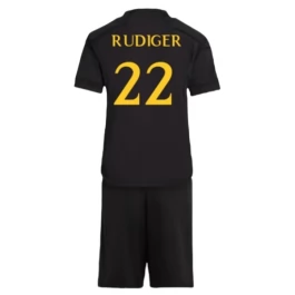 Real Madrid Rüdiger 22 Ausweichtrikot Kinder 2023-2024 Günstige Fußballtrikots