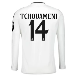 Real Madrid Tchouaméni 14 Heimtrikot 2024-2025 L/S Günstige Fußballtrikots