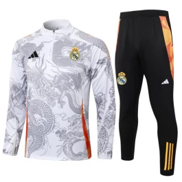 Real Madrid Trainingsanzüge Kinder 2024-25 - 1-4 Zip Dragon Weiß