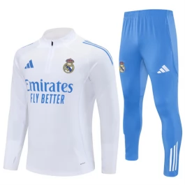 Real Madrid Trainingsanzüge Kinder 2025-26 - 1-4 Zip Weiß Blau