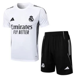 Real Madrid Trainingsshirt Anzüge Kinder 2025-26 - Shorts Weiß