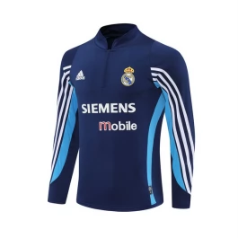 Real Madrid Trainingstop 2003-04 - 1-4 Zip Retro Blau Real Madrid Trainingstop 2003-04 - 1-4 Zip Retro Blau
