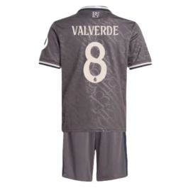 Real Madrid Valverde 8 Ausweichtrikot Kinder 2024-2025 Günstige Fußballtrikots