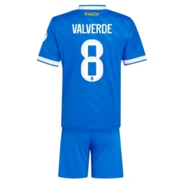 Real Madrid Valverde 8 Ausweichtrikot Kinder 2025-2026 Günstige Fußballtrikots