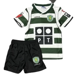 Sporting Lissabon Heimtrikot Kinder Retro 2001-2003 Günstige Fußballtrikots