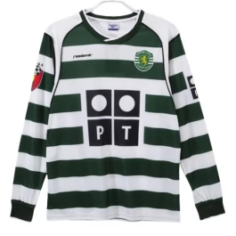 Sporting Lissabon Heimtrikot Retro 2001-2003 L/S Günstige Fußballtrikots