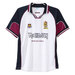 West Ham United Auswärtstrikot Iron Maiden Retro 1999-2000 Günstige Fußballtrikots